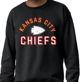 Kansas City (Arrowhead) CHIEFS [Black Bella Canvas Tee, Gildan Crewneck Sweatshirt or Hoodie] 
