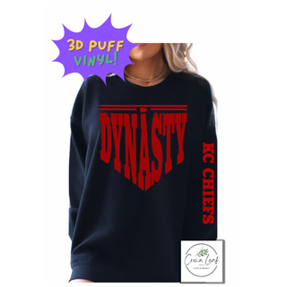 Arrowhead Dynasty 3D Puff [Black Gildan Crewneck Sweatshirt or Hoodie] 