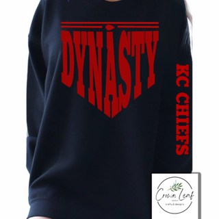 Arrowhead Dynasty 3D Puff [Black Gildan Crewneck Sweatshirt or Hoodie]  - Thumbnail 3