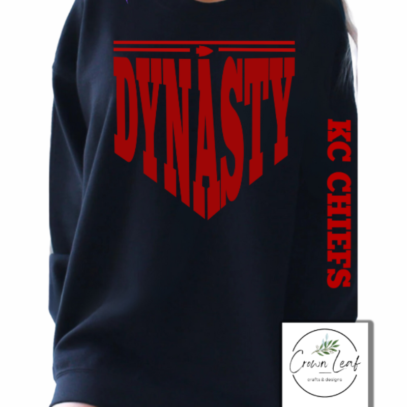 Arrowhead Dynasty 3D Puff [Black Gildan Crewneck Sweatshirt or Hoodie]  - Thumbnail (Preview) 3