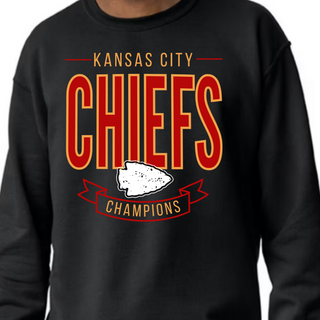 KANSAS CITY CHIEFS CHAMPIONS [White or Black Gildan Softstyle Tee, Crewneck Sweatshirt or Hoodie]  - Thumbnail 3