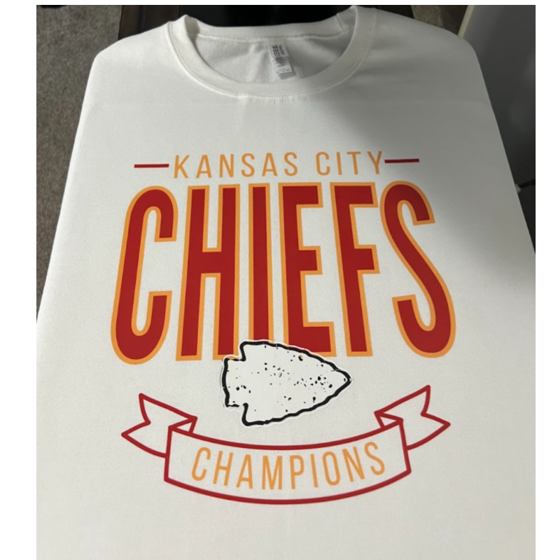 KANSAS CITY CHIEFS CHAMPIONS [White or Black Gildan Softstyle Tee, Crewneck Sweatshirt or Hoodie]  - Thumbnail (Preview) 4