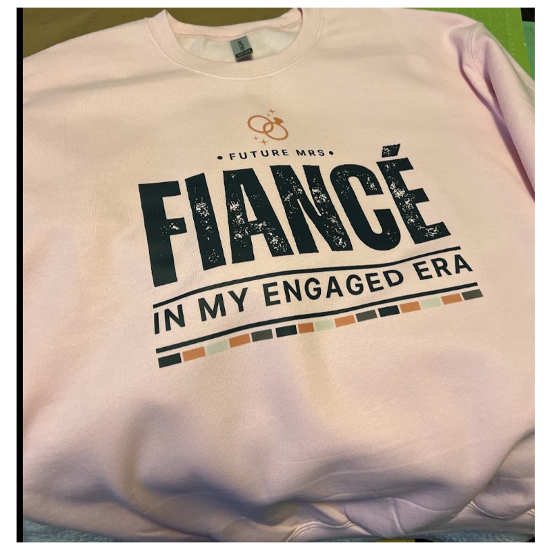 In My Engaged Era [Pink Gildan Softstyle Tee, Crewneck Sweatshirt, or Hoodie]  - Thumbnail (Preview) 4