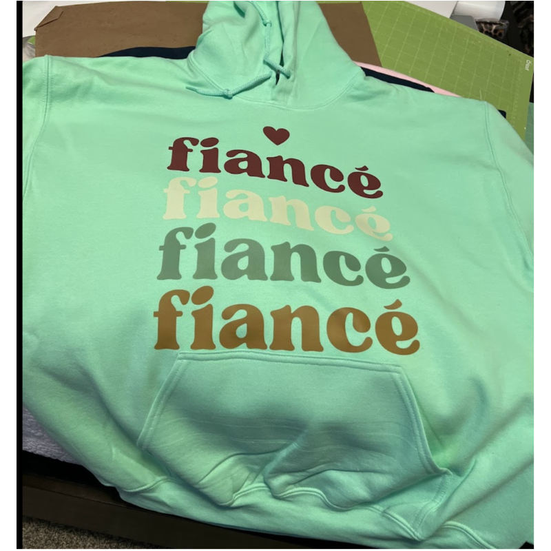 Fiancé Stacked [Mint Green Gildan Softstyle Tee or Hoodie] - Thumbnail (Preview) 3