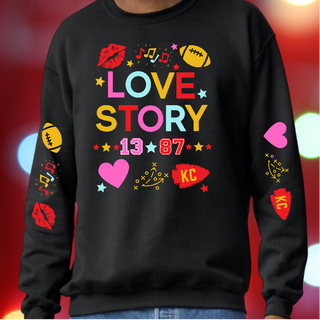 Trav & Tay Love Story [Black Gildan Long-Sleeve Tee, Crewneck Sweatshirt, or Hoodie] - Thumbnail 3