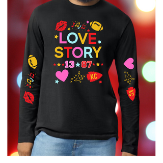 Trav & Tay Love Story [Black Gildan Long-Sleeve Tee, Crewneck Sweatshirt, or Hoodie] - Thumbnail 4