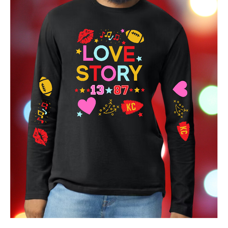 Trav & Tay Love Story [Black Gildan Long-Sleeve Tee, Crewneck Sweatshirt, or Hoodie] - Thumbnail (Preview) 4