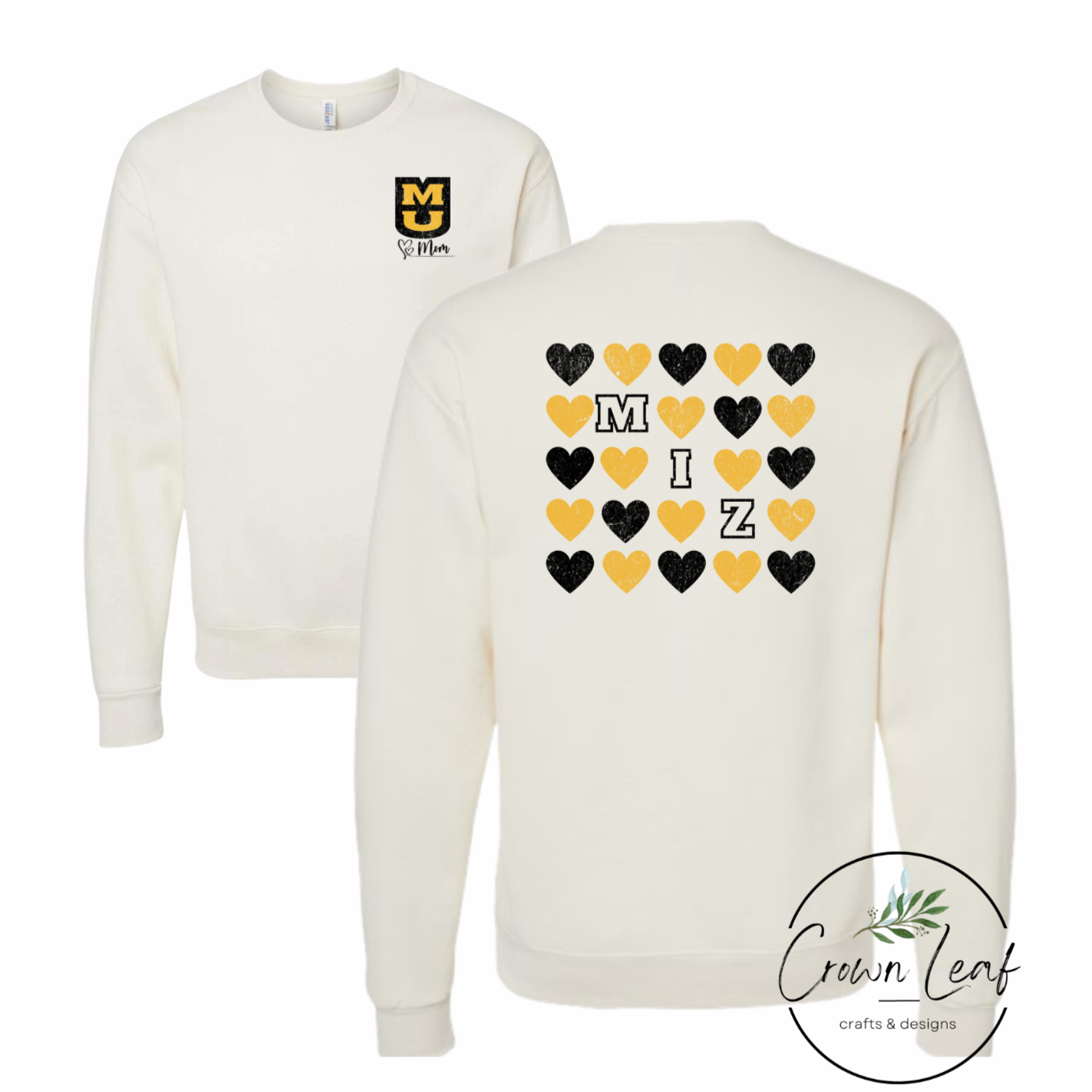 Distressed MIZ Mom on Cream Jerzee