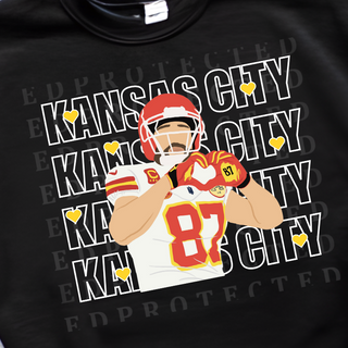 Kelce's Heart Hands [Black Gildan Long-Sleeve Tee, Crewneck Sweatshirt, Hoodie or Black Bella Canvas Tee Shirt] - Thumbnail 2