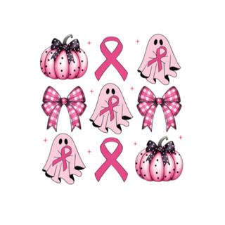 Coquette Breast Cancer Ghost Pumpkin