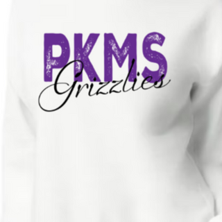 PKMS Grizzlies Cursive [White Bella Canvas Tee, White Gildan: Crewneck or Hoodie] 