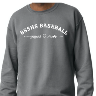 BSSHS Baseball Jaguar Mom Charcoal Crewneck Sweatshirt