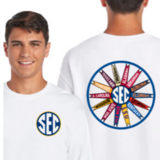 SEC Team Flags [Gildan Softstyle White Tee, White Gildan: Crewneck, or Hoodie] - Thumbnail 2