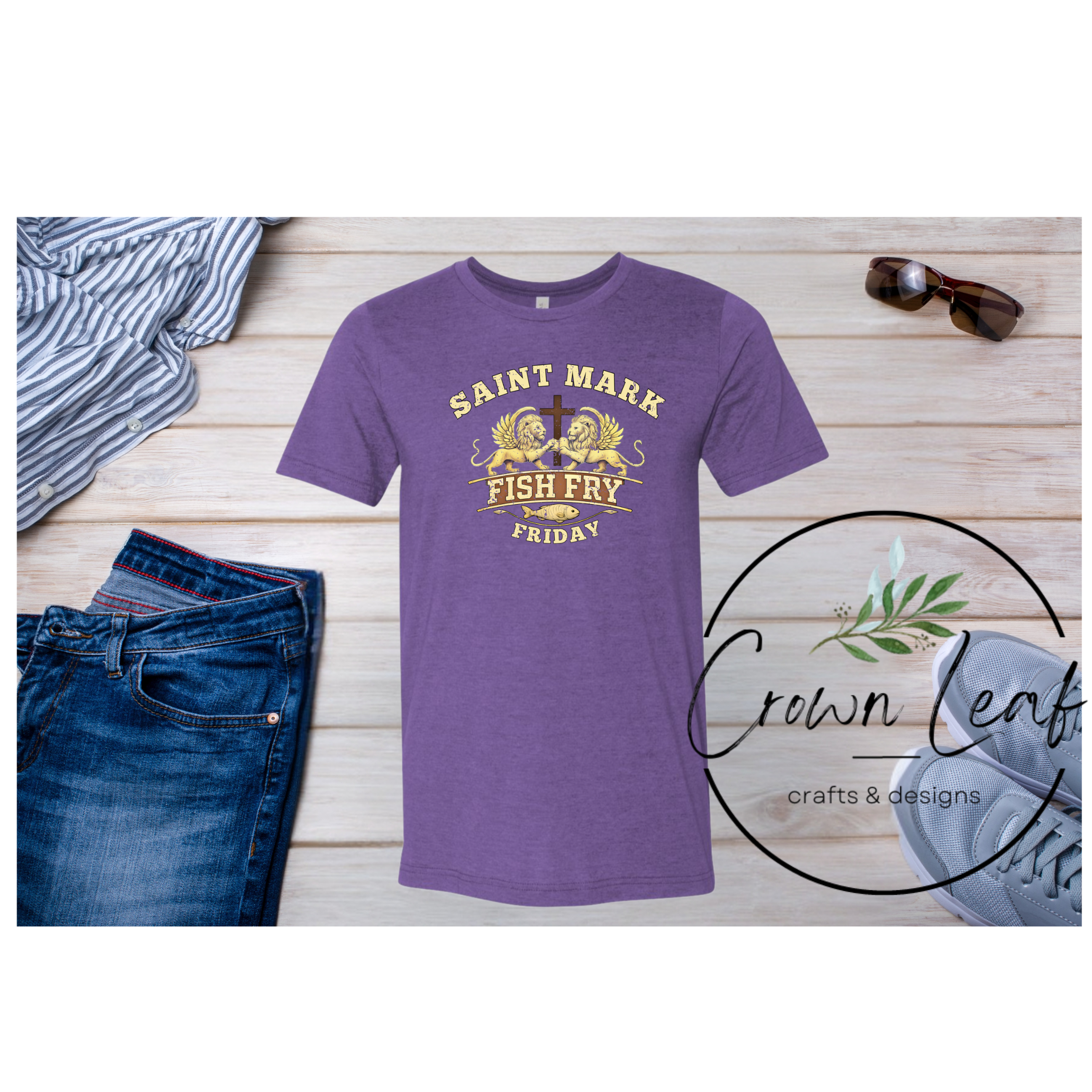 Saint Mark Fish Fry *Printed on a soft Gildan Softstyle t-shirt.