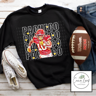 Pacheco Hearts [Black Gildan Long-Sleeve Tee, Crewneck Sweatshirt, Hoodie or Solid Black Blend Bella Canvas Tee Shirt] 
