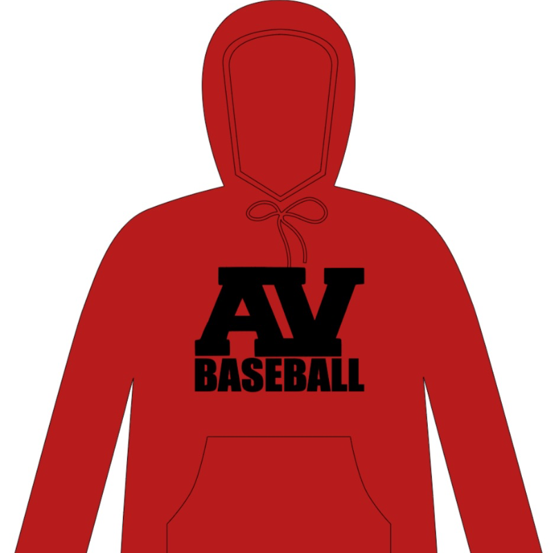 Red AV Baseball Hoodie Main Image