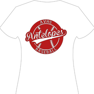 White AV Baseball T-Shirts 