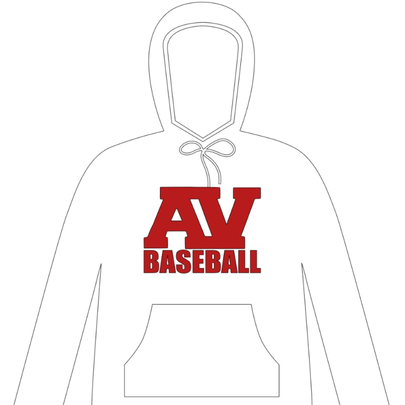 White AV Baseball Hoodie Main Image