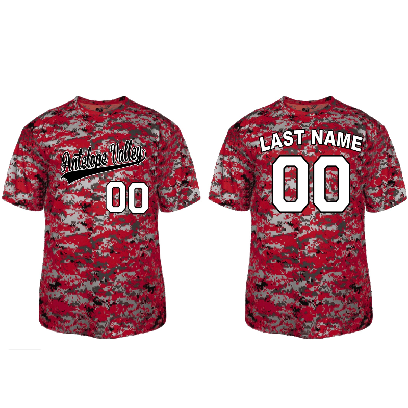 Red Camo AV Baseball Jersey - Customized Main Image