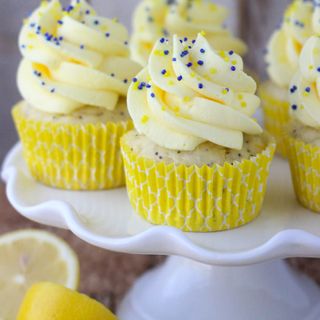 Lemon Poppy Seed Blueberry Cupcake Image
