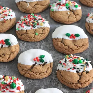 White Chocolate Dipped Ginger Cookies Image