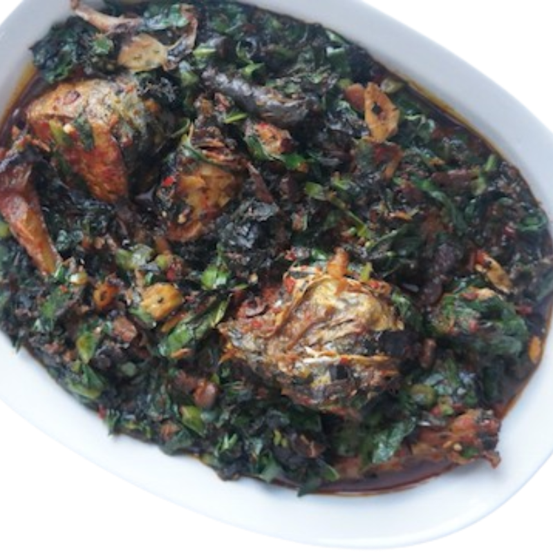 Bitter Leaf Soup with Assorted meat/fish