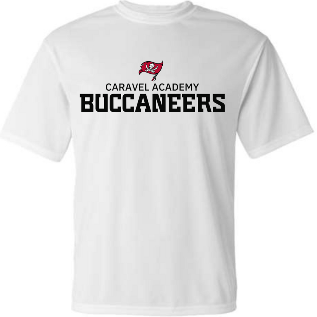 Sport Tek Dri fit Tee - White (Youth, Unisex & Women's) - FLAG 2024 logo