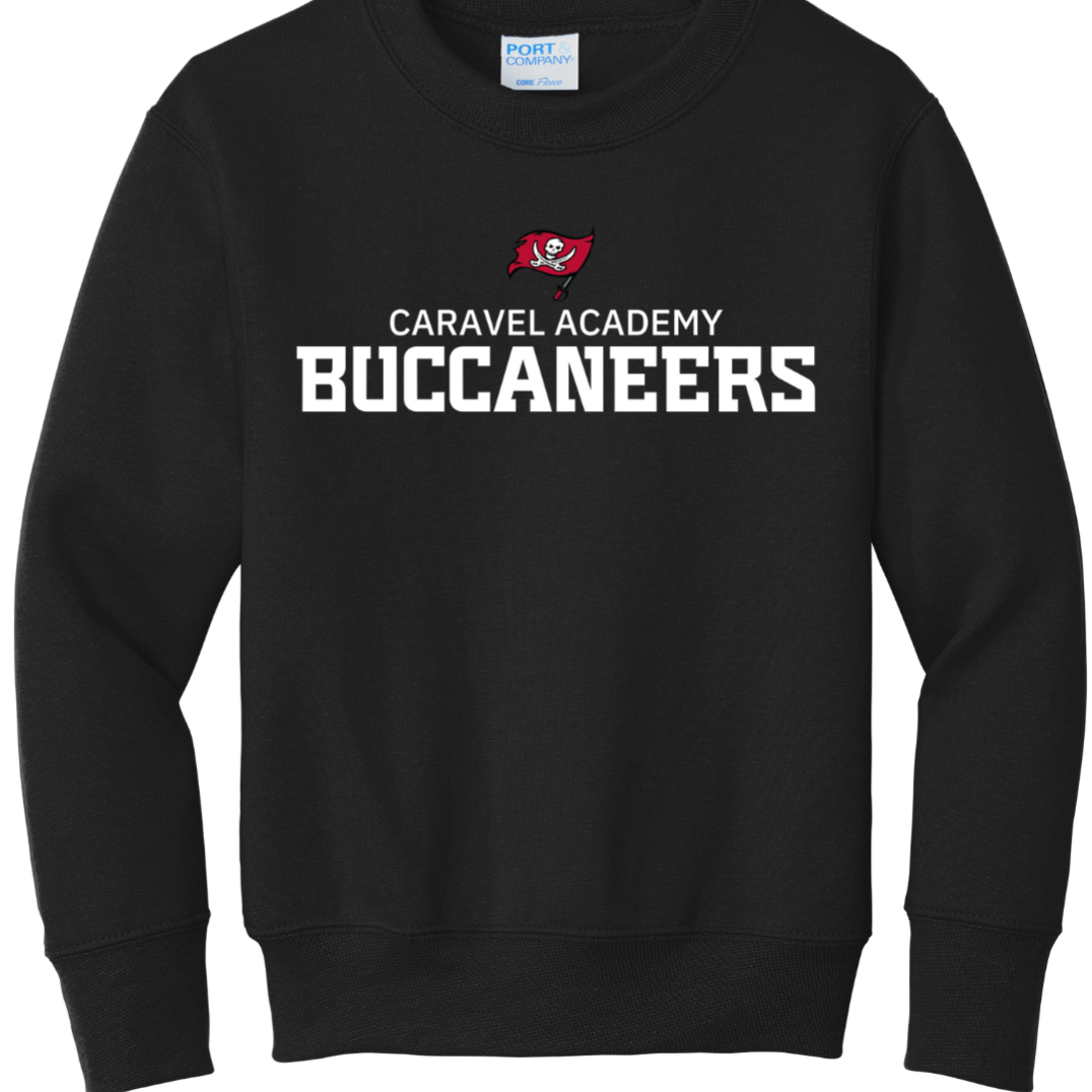 Port & Company Crewneck sweatshirt - Black (Youth & Unisex) - FLAG 2024 logo