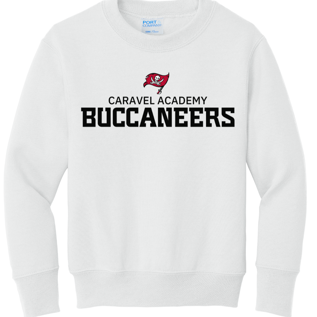 Port & Company Crewneck Sweatshirt - White - (Youth & Unisex) FLAG 2024 logo