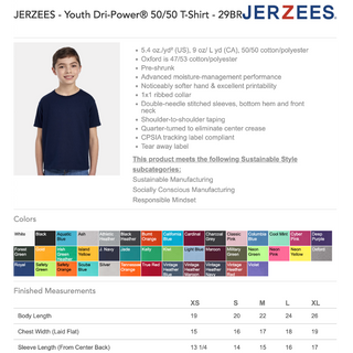 Jerzees 50/50 tee - Black (Youth & Unisex)