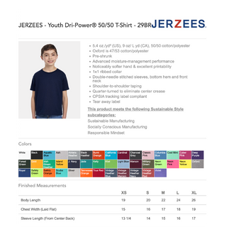 Jerzees 50/50 tee - Maroon - Sportsmanship (Youth & Unisex)