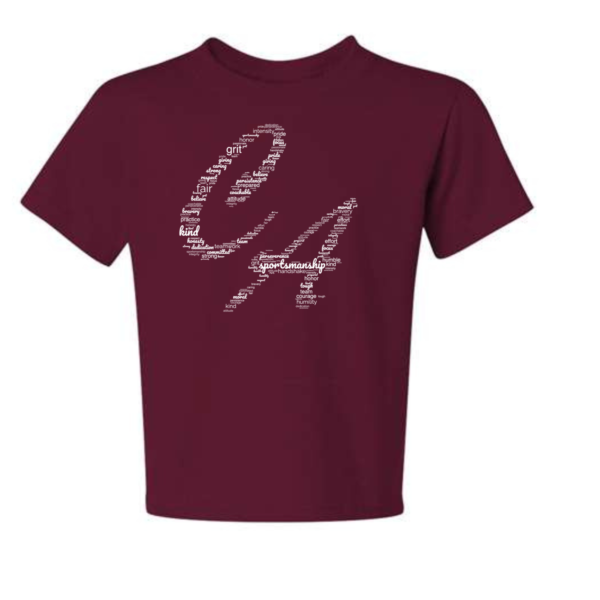 Jerzees 50/50 tee - Maroon - Sportsmanship (Youth & Unisex)