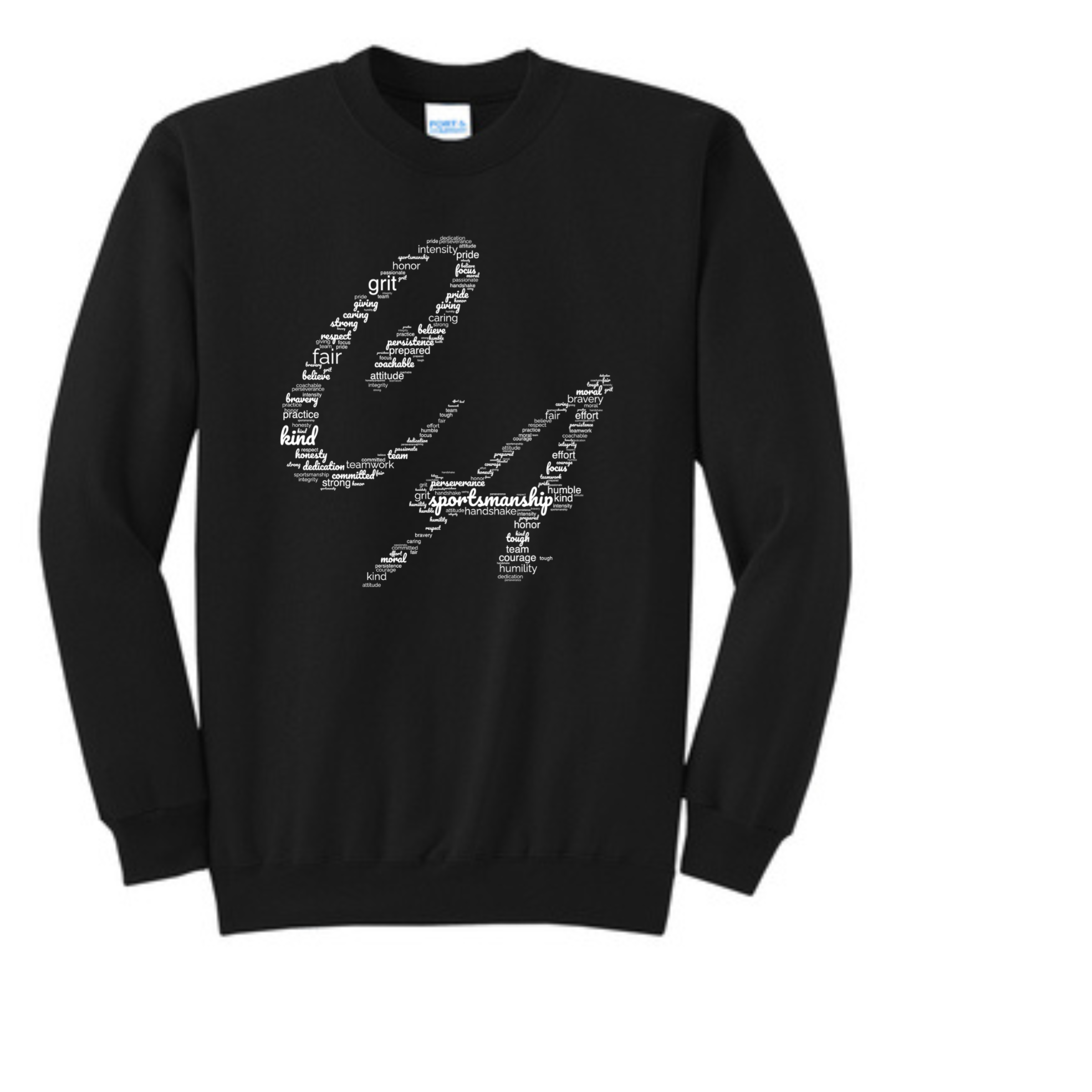 Port & Company Crewneck sweatshirt - Black - Sportsmanship (Youth & Unisex)