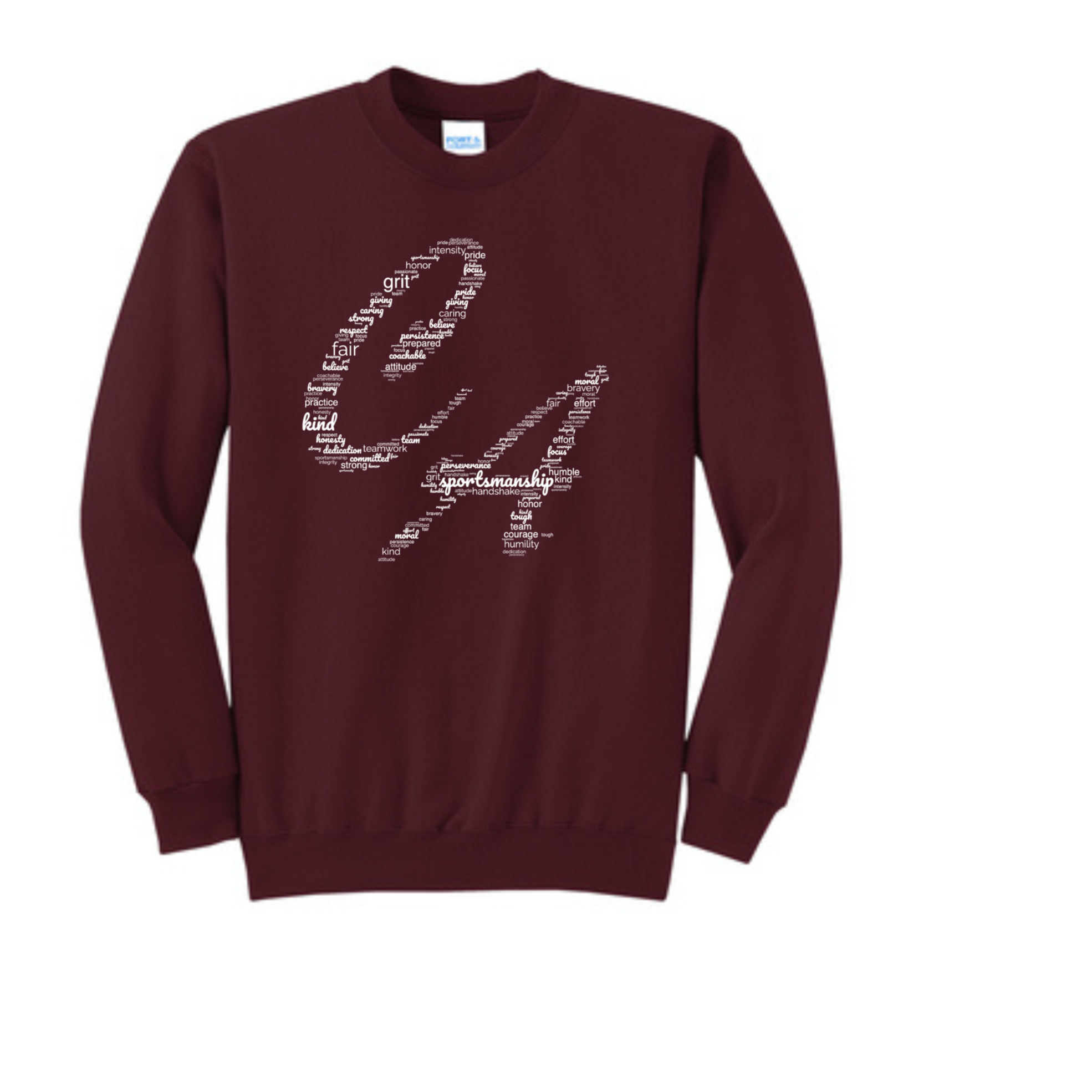 Port & Company Crewneck sweatshirt - Maroon - Sportsmanship (Youth & Unisex)