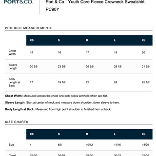 Port & Company Crewneck Sweatshirt - Red (Youth & Unisex)