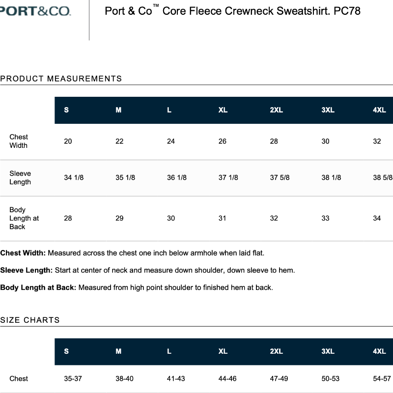 Port & Company Crewneck Sweatshirt - Red (Youth & Unisex)