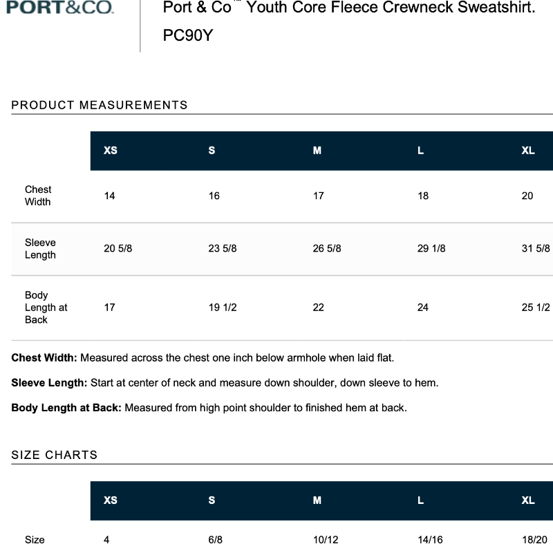 Port & Company Crewneck Sweatshirt - Green (Youth & Unisex)