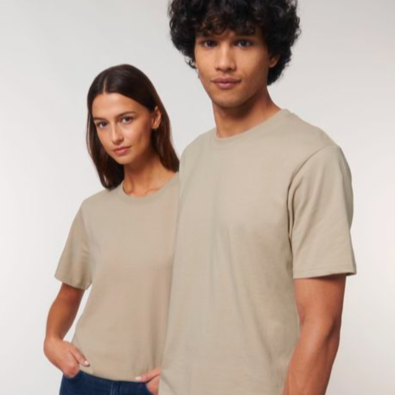 Round Neck T-Shirt -Unisex - Natural raw Main Image