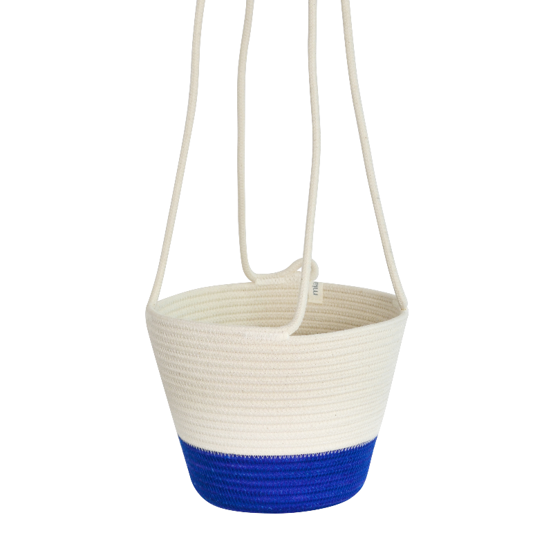 Hanging Planter - Blue Block (BSK121123W) Main Image