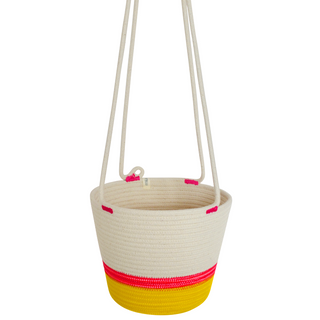 CSS Hanging Planter - Yellow & Pink Poly (BSK121432422W)