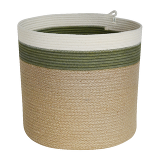 Cylinder Basket - Olive Jute Jungle (BSK10496407W)