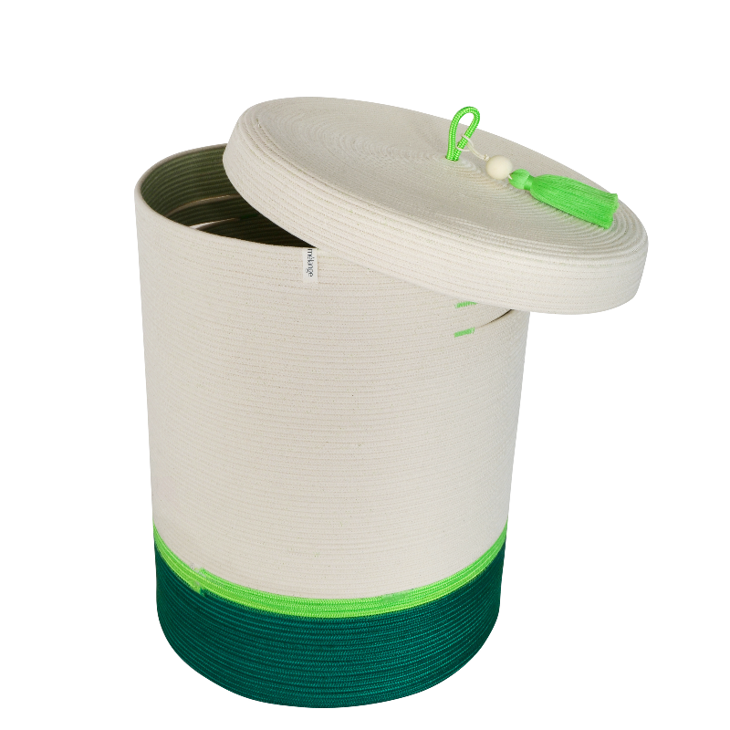 CSS Lidded Cylinder Basket XLT - Green & Neon Green (BSK126462452W-XL) Main Image