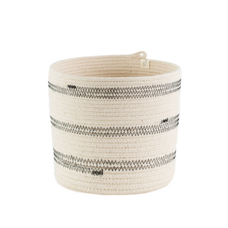 Cylinder Basket - Stitched Striped (black) (BSK10411W)