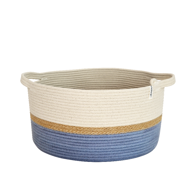 Handle Basket - Jute & Blue-Grey (block) (BSK10516493W) Main Image