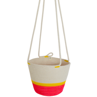 CSS Hanging Planter - Pink & Yellow Poly (BSK121422432W)