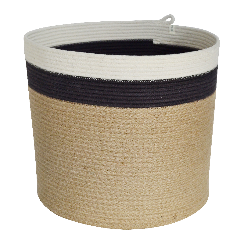 Cylinder Basket - Charcoal Jute Jungle (BSK1049681W) Main Image