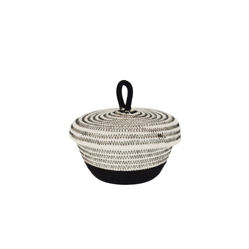 Petite Lidded Basket (XS) - Liquorice (BSK11820W-XS) Main Image