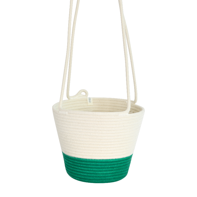 Hanging Planter - Green Block (BSK121103W) Main Image