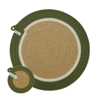 Placemats & Coasters - Olive Jute Jungle A (set of 4 each)(BSK14596407AW)