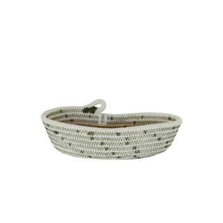 Petite Oval Basket (XXS) - Olive Polka-Dot (BSK103205PDW-XXS)